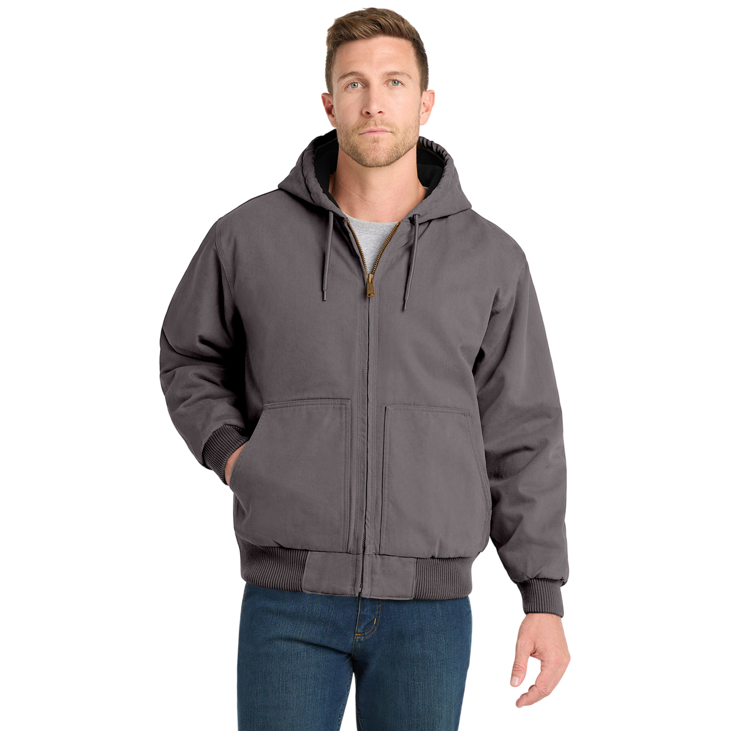 Duck Cloth Hooded Work Jacket